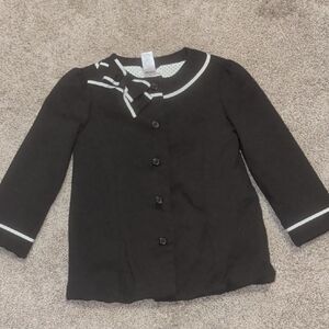 Janie and Jack Black Blazer with Bow Accent